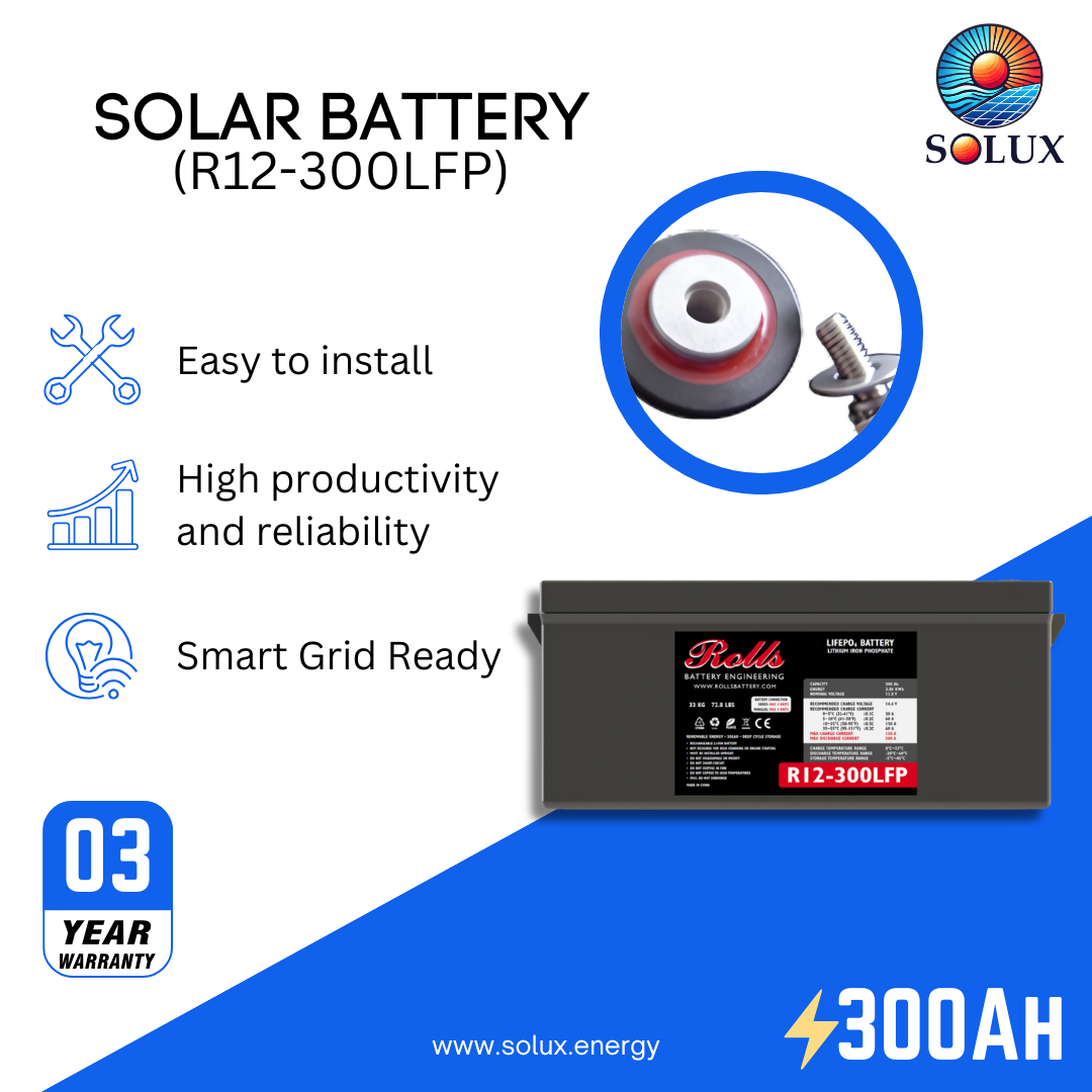 This is an image of Rolls Surrette R12-300LFP 12V 300Ah Lithium Battery